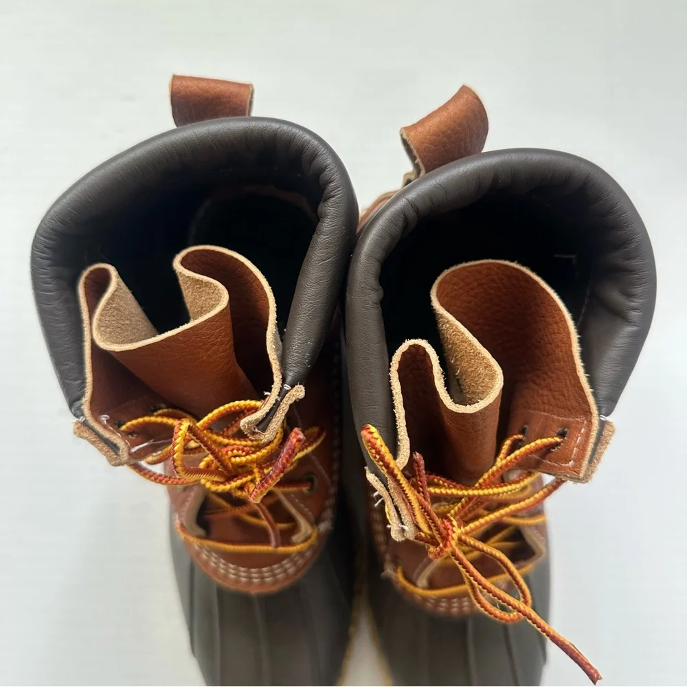 New L.L. Bean Brown Leather Bean Boots Men’s Size 10
